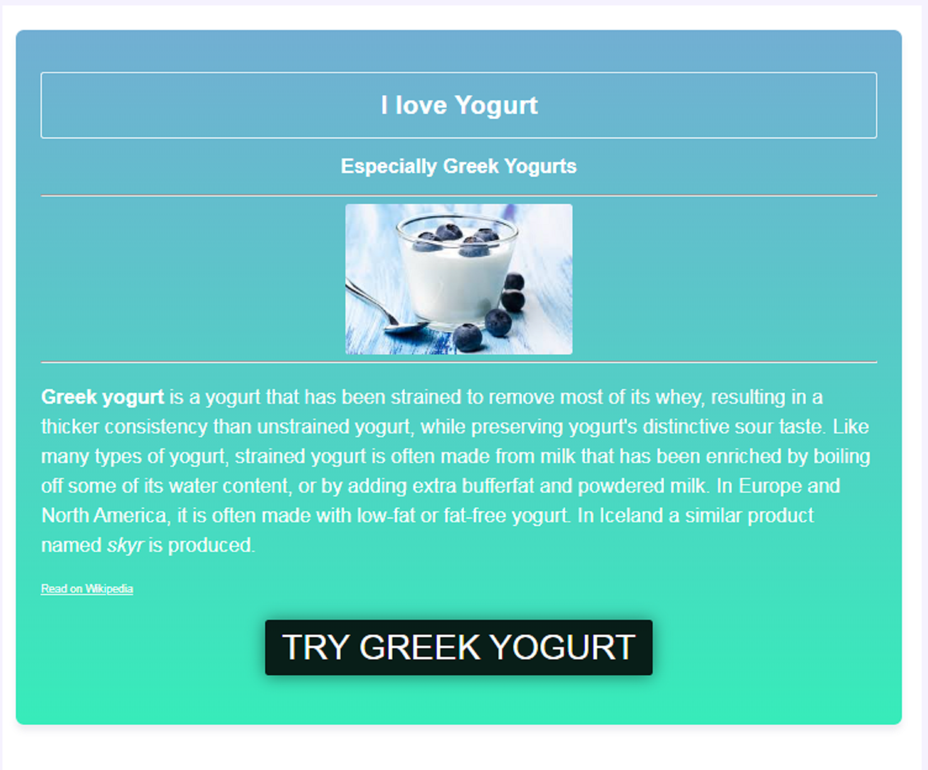 Yogurt project preview